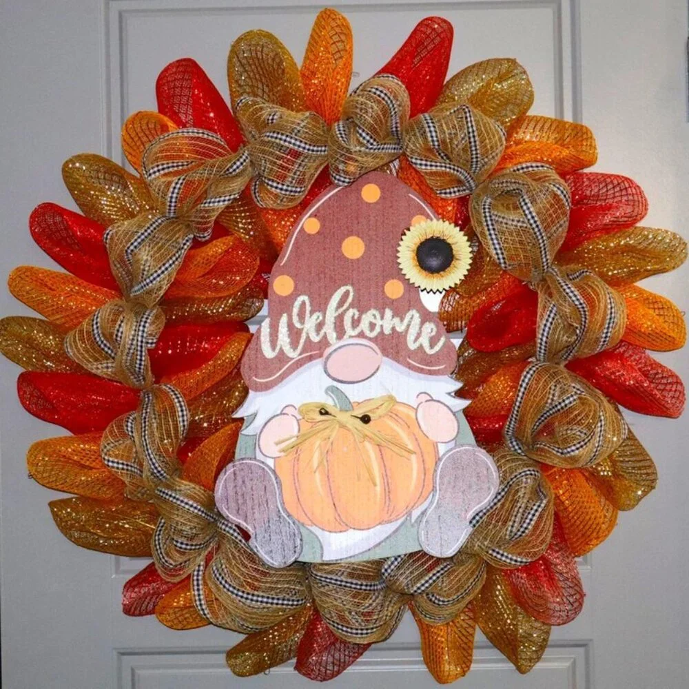 Custom Fall Gnome Wreath